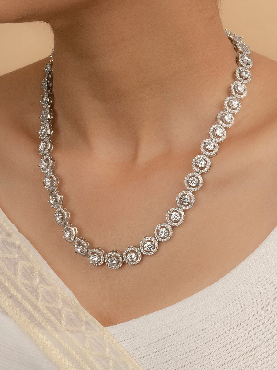 Reeva Choker set- Silver –