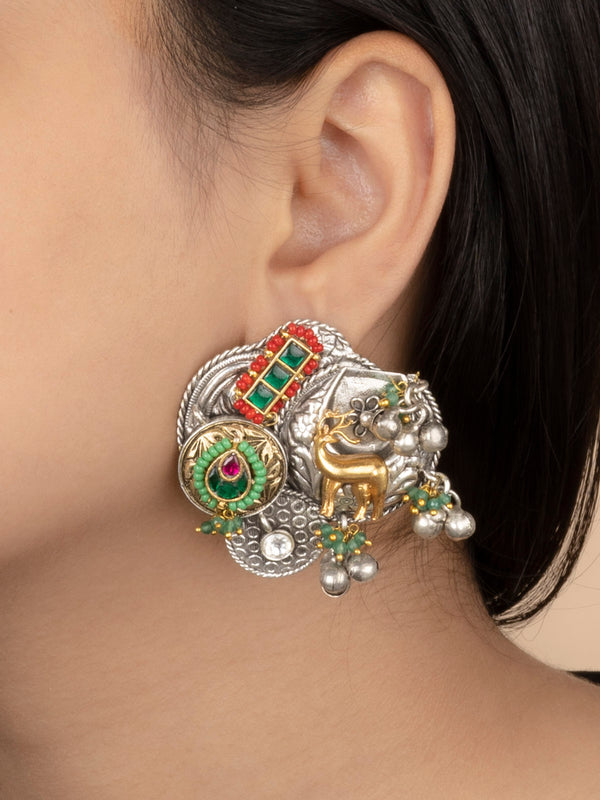 EK-SFEAR280A - Multicolor Tribal Earrings