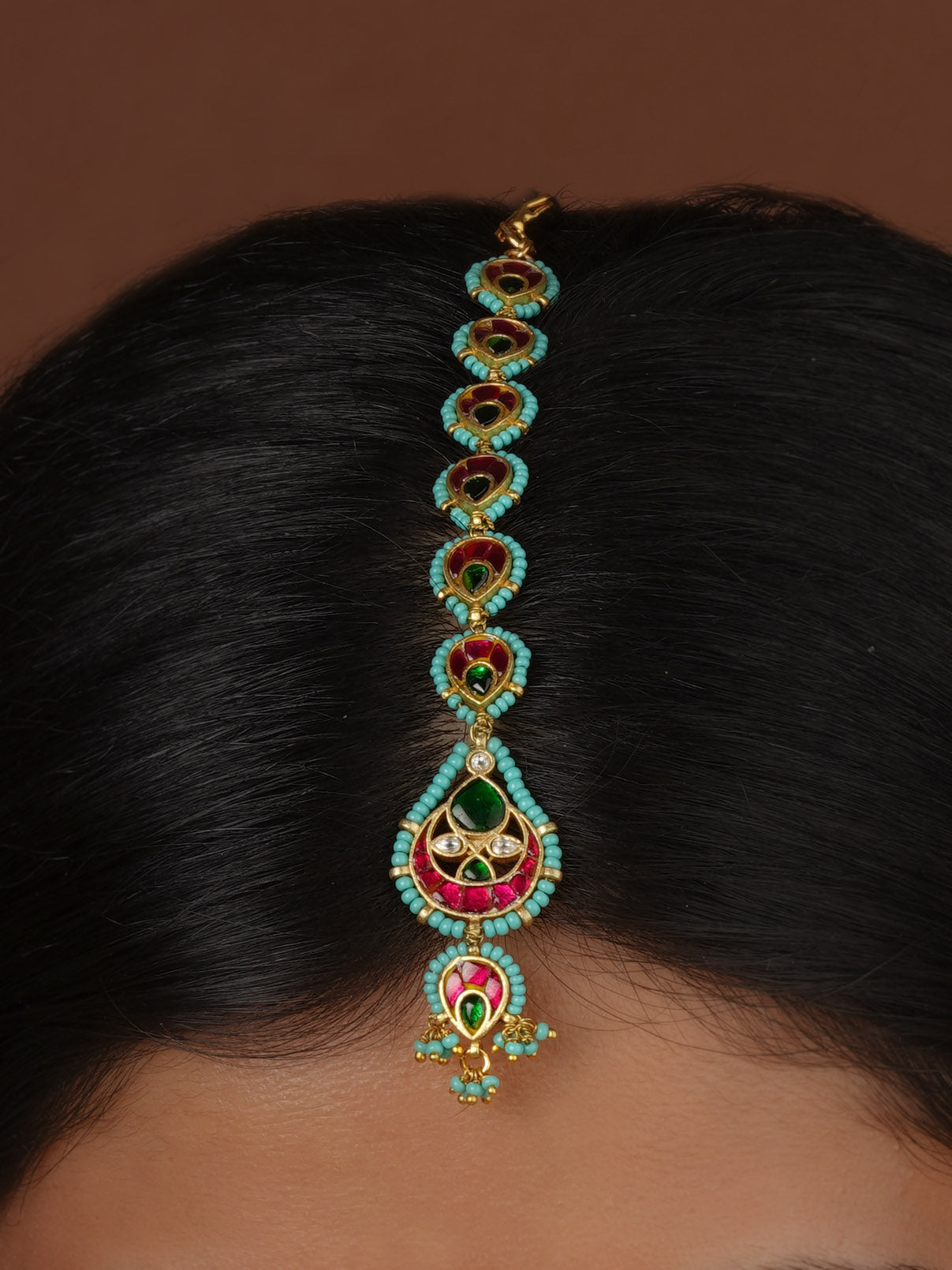 Multicolor Gold Plated Mishr Maangteeka - MR-T46M