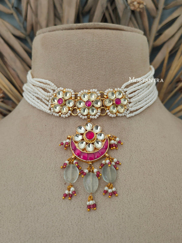 MS1626YP - Jadau Kundan Necklace Set
