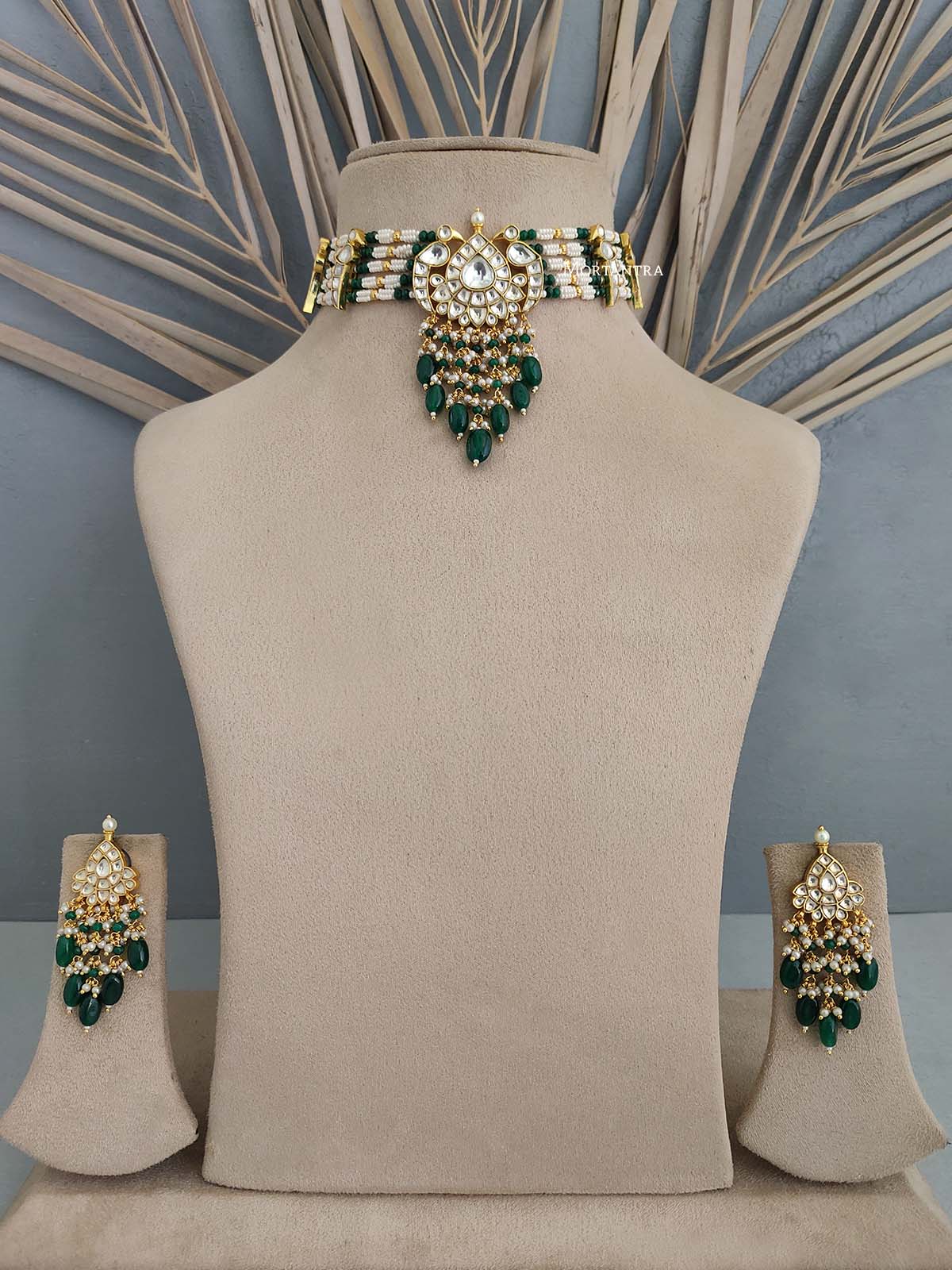 MS1797WGRA - Jadau Kundan Necklace Set