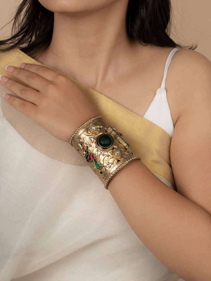 CC-BRAC4M - Multicolor Gold Plated Mishr Bracelet