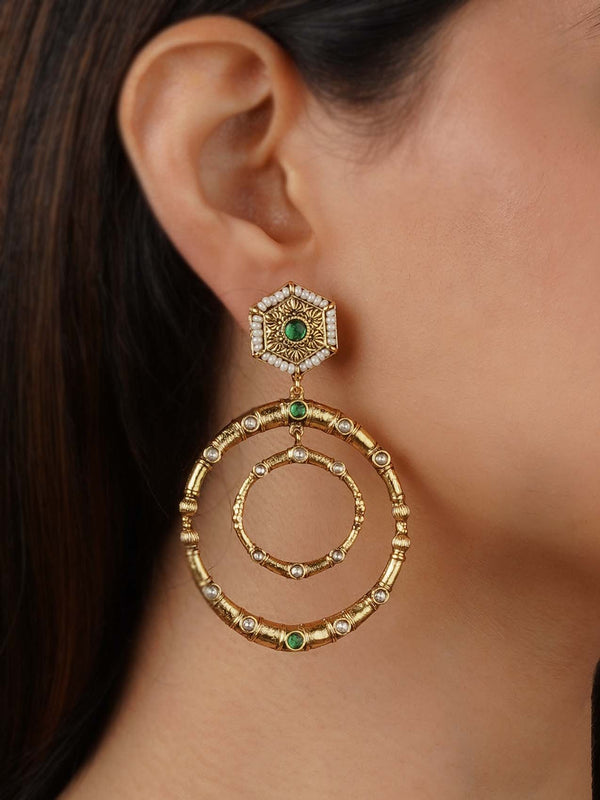 CC-EAR17 - Gold Plated Contemporary Earrings