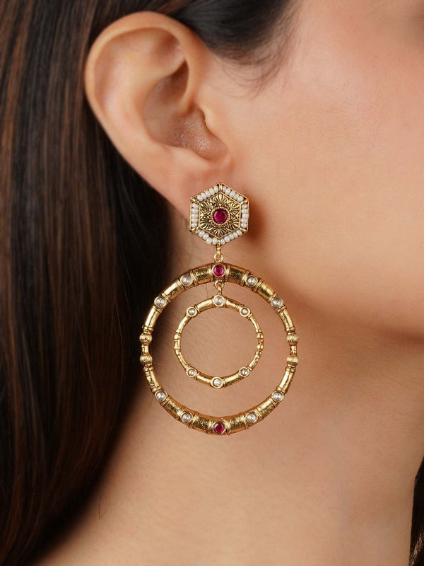 CC-EAR17 - Gold Plated Contemporary Earrings