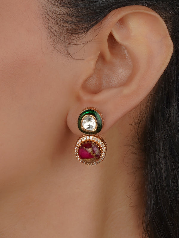 Multicolor Gold Plated Contemporary Earrings - CC-EAR24