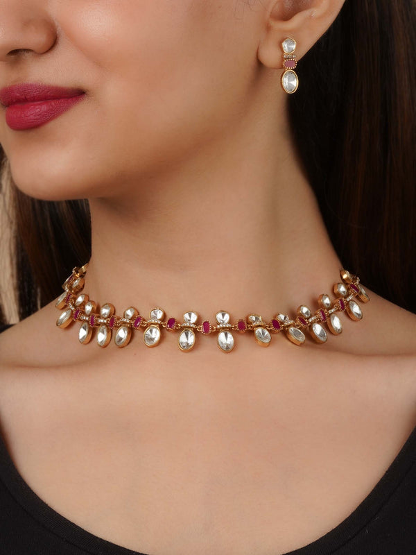 CC-S22 - Gold Plated Contemporary Necklace Set