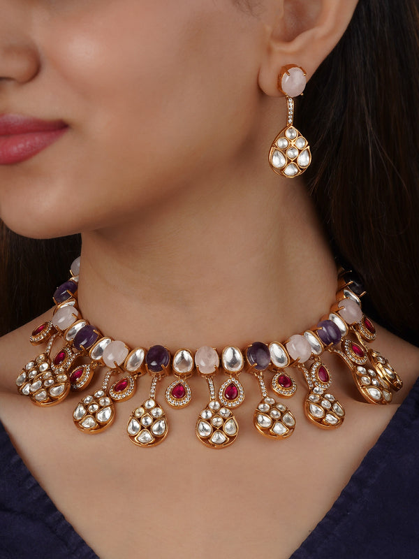 CC-S29 - Gold Plated Contemporary Necklace Set