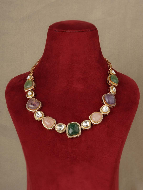 Gold Plated Contemporary Necklace Set - CC-S41