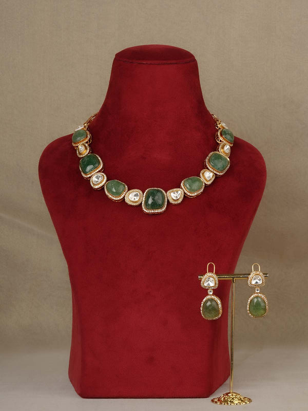Gold Plated Contemporary Necklace Set - CC-S41