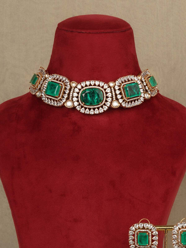 Gold Plated Contemporary Necklace Set - CC-S43