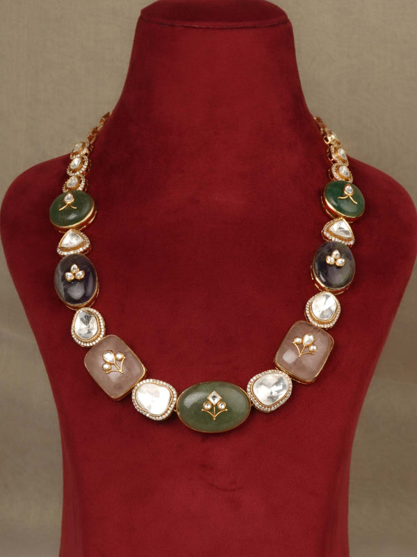 Gold Plated Contemporary Necklace Set - CC-S45