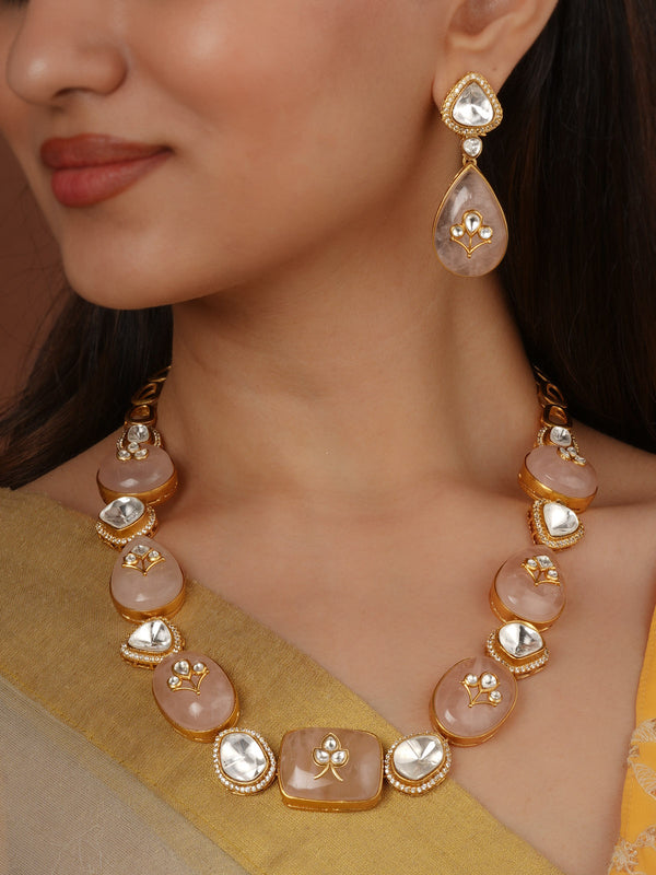 Gold Plated Contemporary Necklace Set - CC-S54