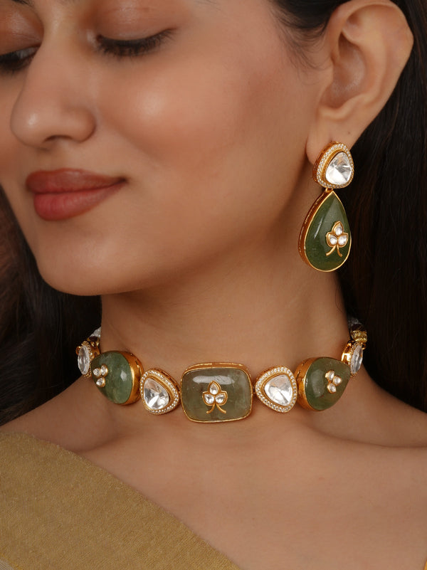 Gold Plated Contemporary Necklace Set - CC-S58