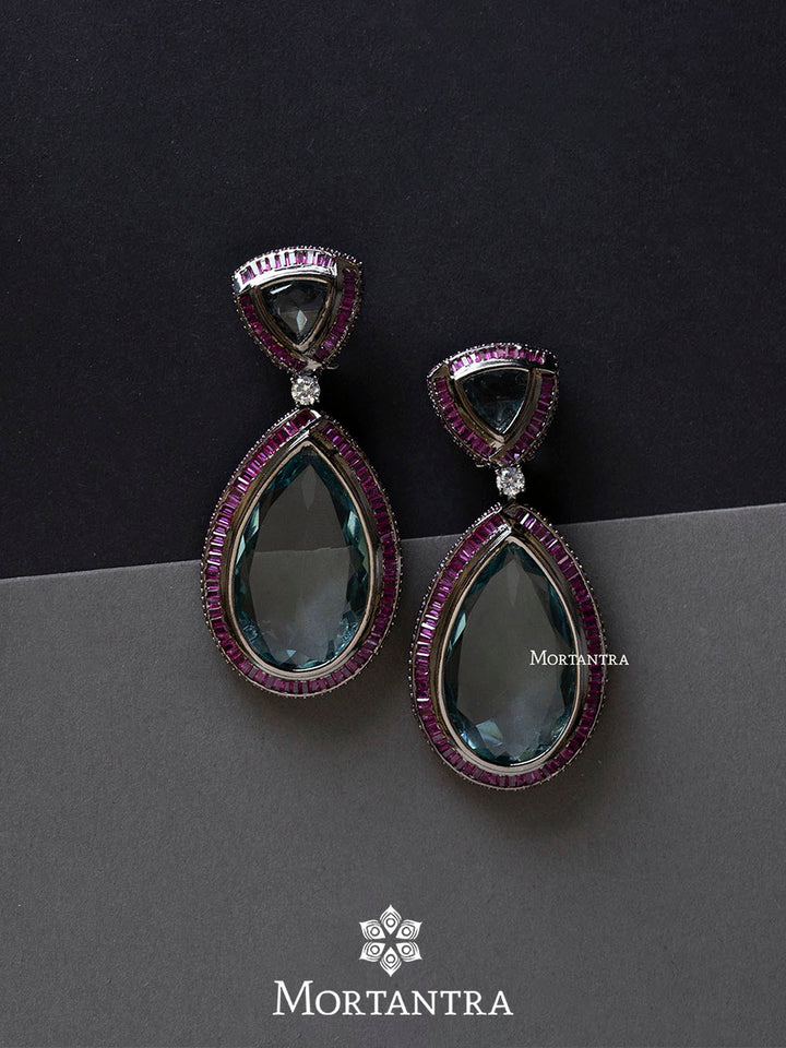 CZEAR459LGR - Faux Diamond Earrings