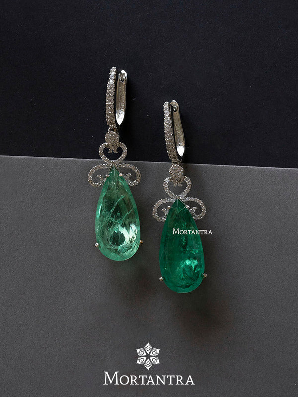 CZEAR463GR - Faux Diamond Earrings
