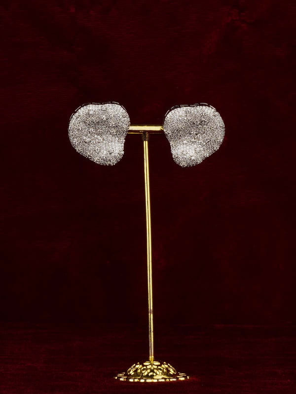 Silver Plated Faux Diamond Earrings - CZEAR615