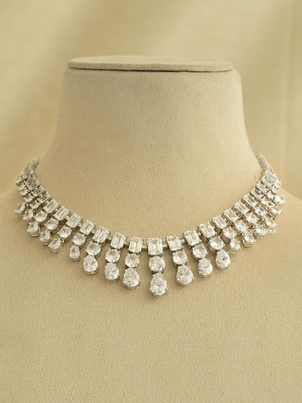 CZSET281 - Faux Diamond Necklace Set