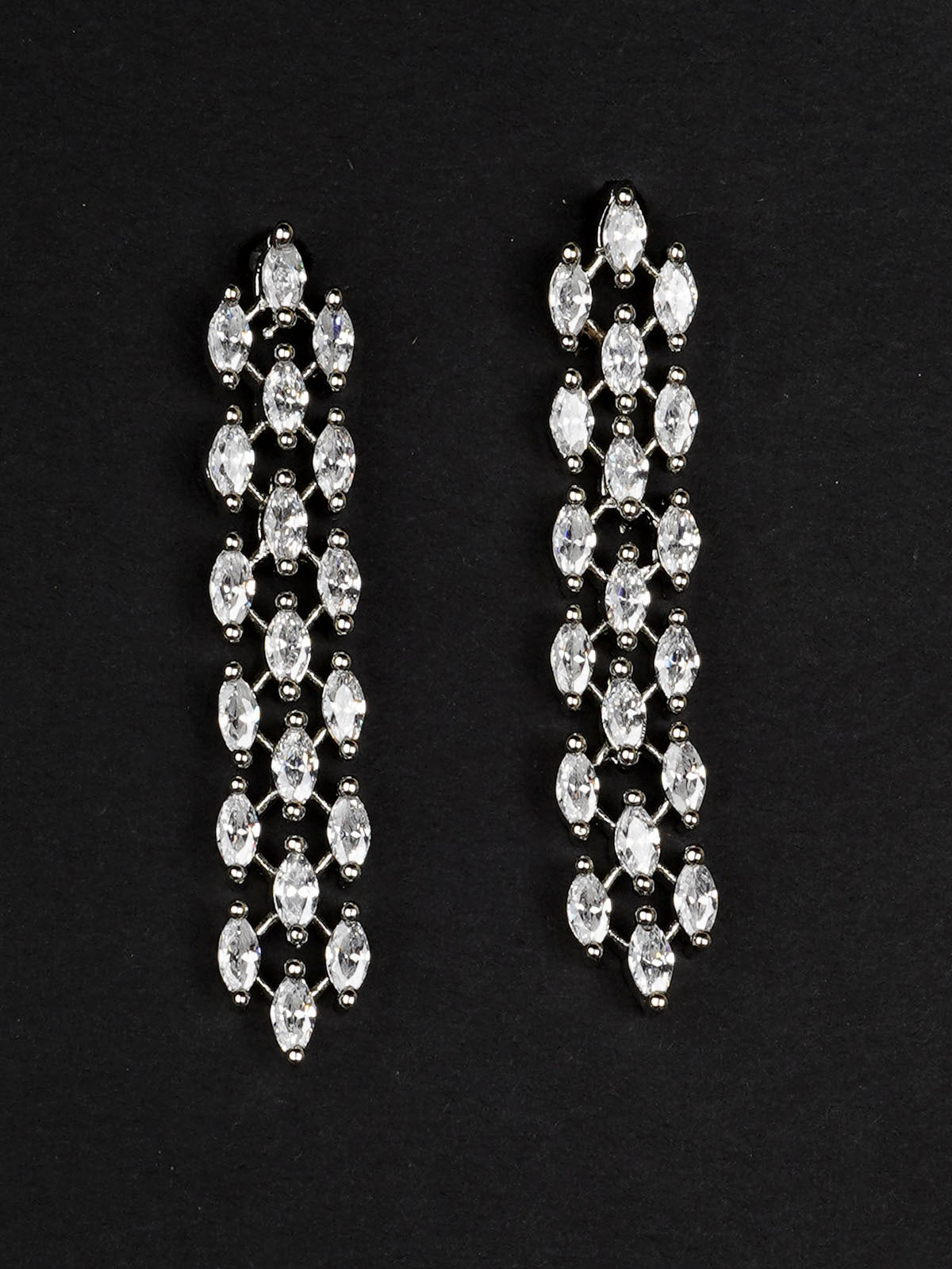 CZSET317 - White Color Silver Plated Faux Diamond Necklace Set