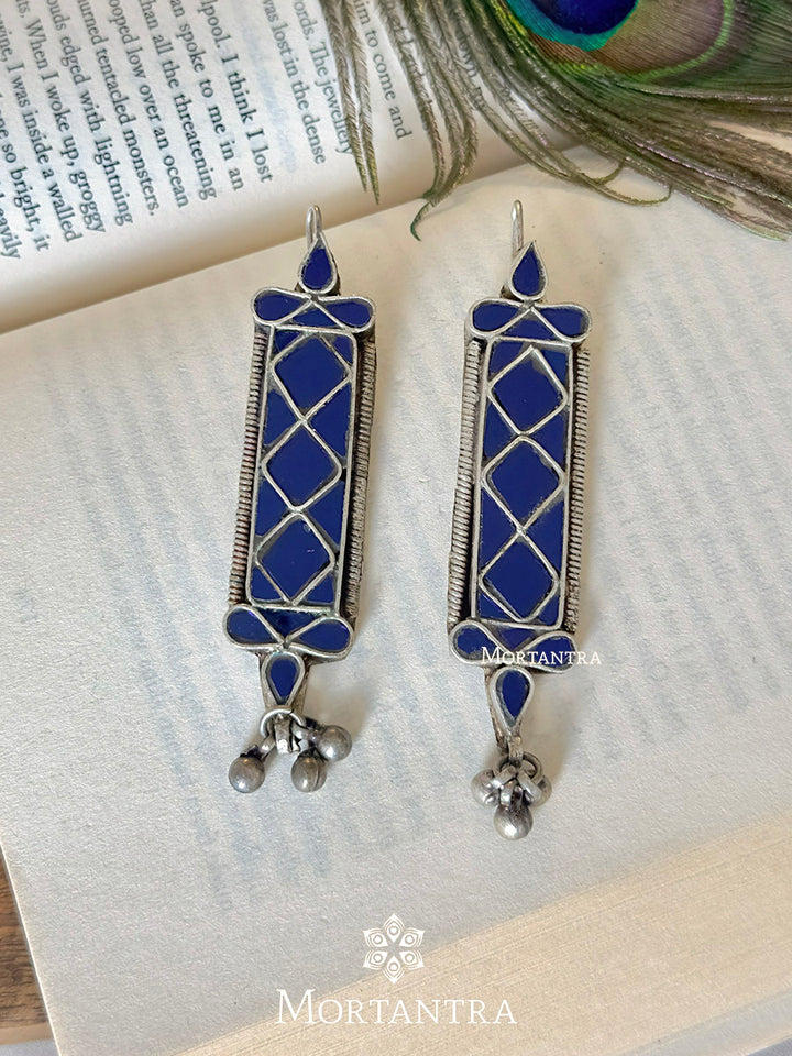 EK-SFEAR244BL - Tribal Earrings