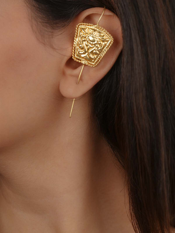 Gold Plated Tribal Earrings - EK-SFEAR251G