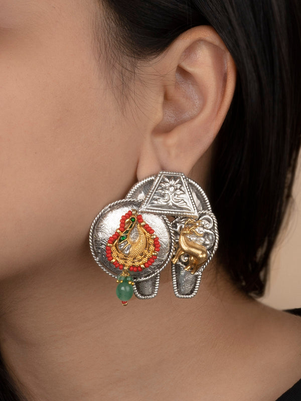 EK-SFEAR279A - Multicolor Tribal Earrings