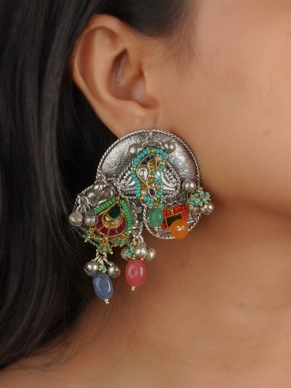 EK-SFEAR281 - Multicolor Tribal Earrings