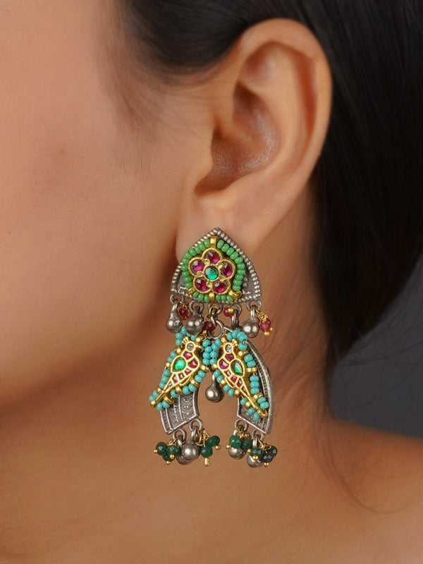 EK-SFEAR302MA  - Multicolor Tribal Earrings