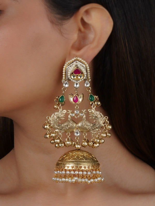 EK-SFEAR339 - Gold Plated Tribal Earrings