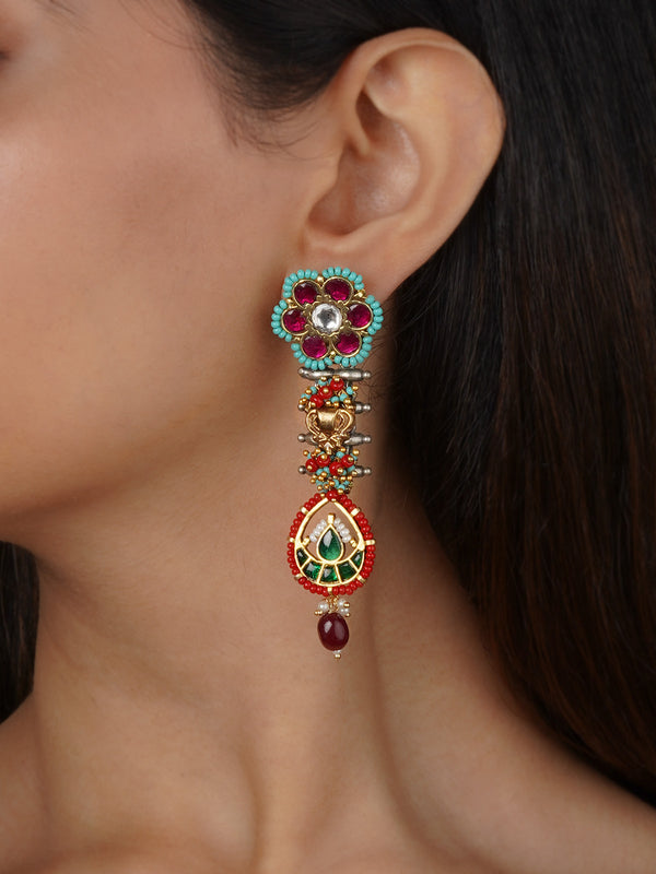 EK-SFEAR375M - Multicolor Tribal Earrings