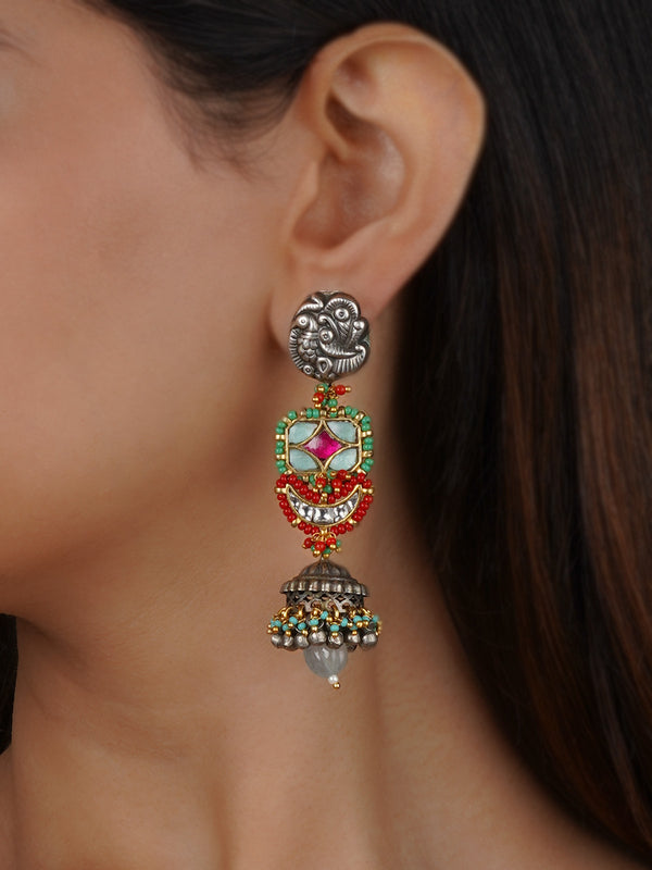 EK-SFEAR381M - Multicolor Tribal Earrings