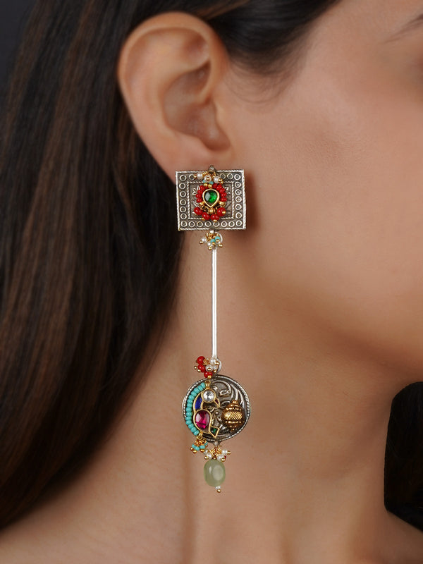 EK-SFEAR392M - Multicolor Tribal Earrings