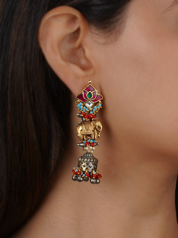 EK-SFEAR396M - Multicolor Tribal Earrings