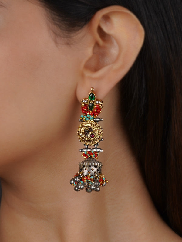 EK-SFEAR398M - Multicolor Tribal Earrings