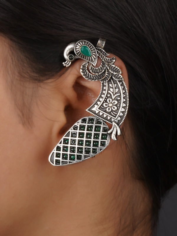 EK-SFEAR411 - Silver Plated Tribal Earrings