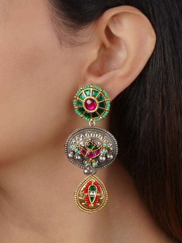 EK-SFEAR437M - Multicolor Tribal Earrings