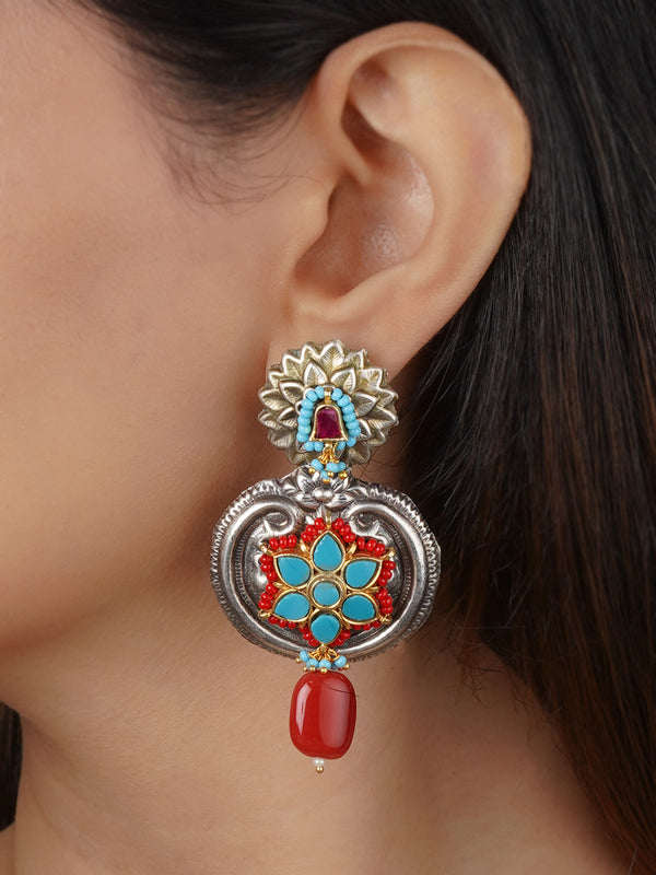 Firoza Color Tribal Earrings - EK-SFEAR442FP