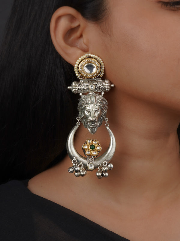 Green Color Tribal Earrings - EK-SFEAR526