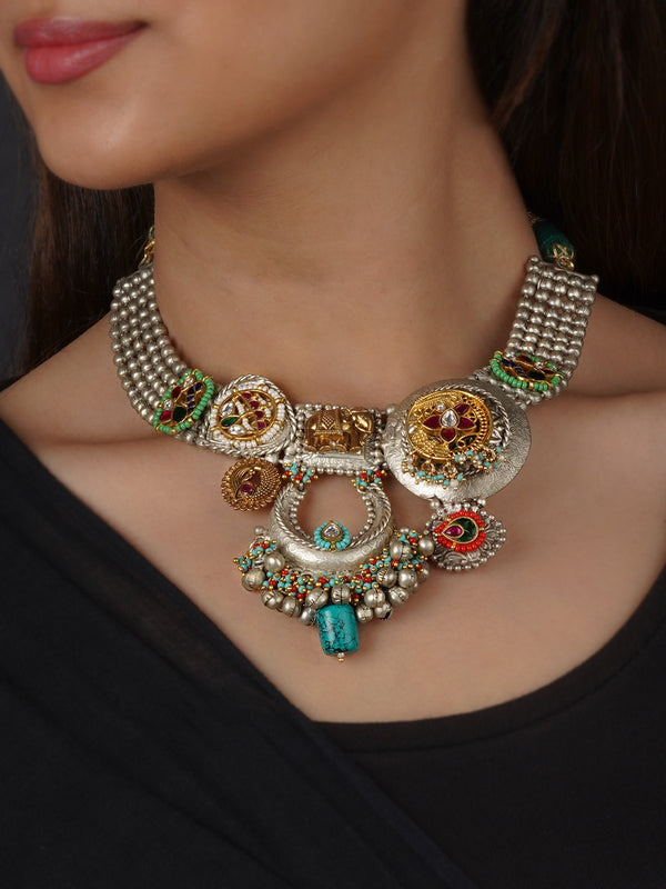 Multicolor Tribal Necklace - EK-SFNECK421A