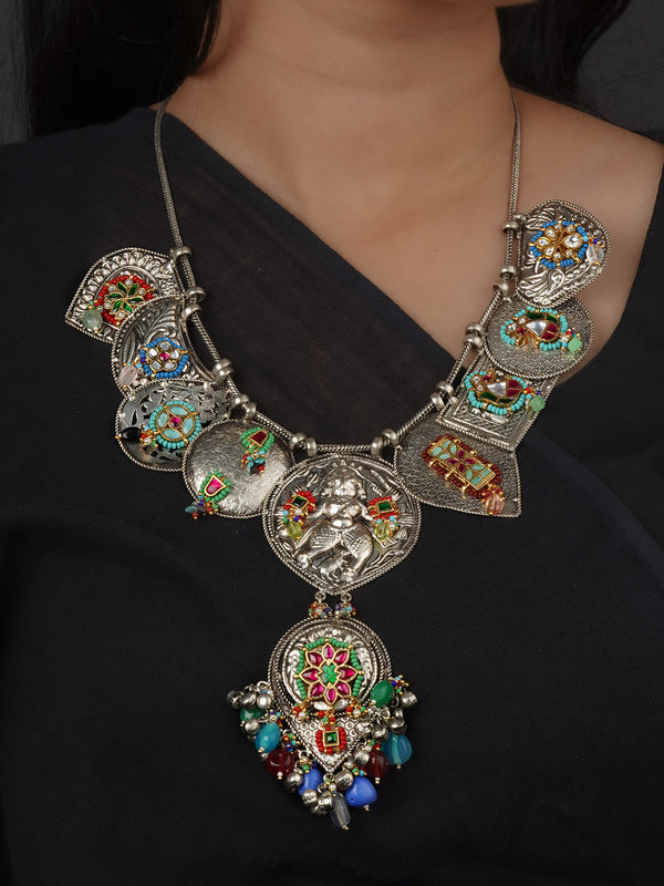 Multicolor Tribal Necklace - EK-SFNECK579B