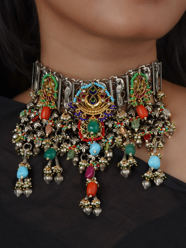 Multicolor Tribal Necklace - EK-SFNECK589M