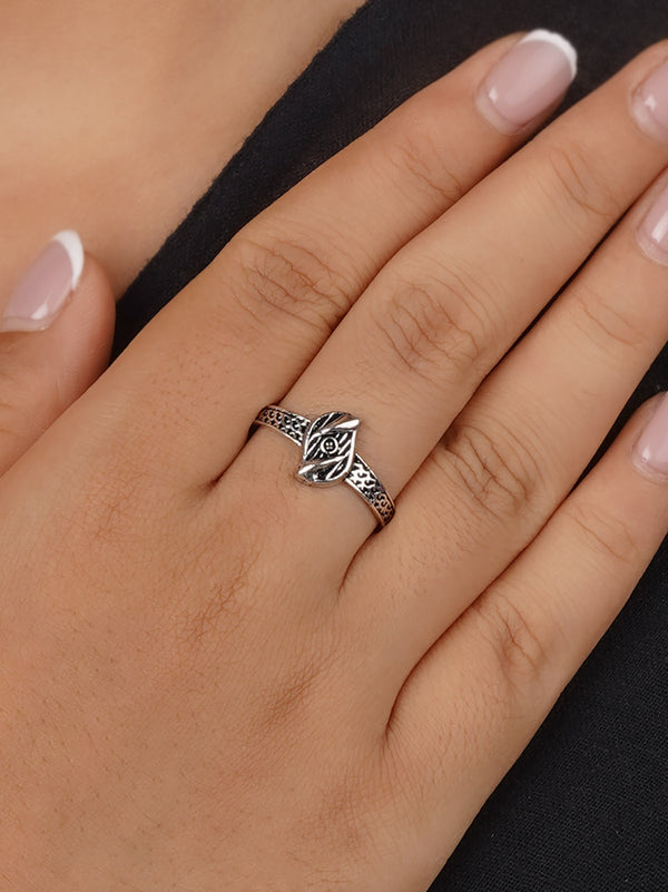 Grey Color Silver Plated Tribal Ring - EK-SFRNG146