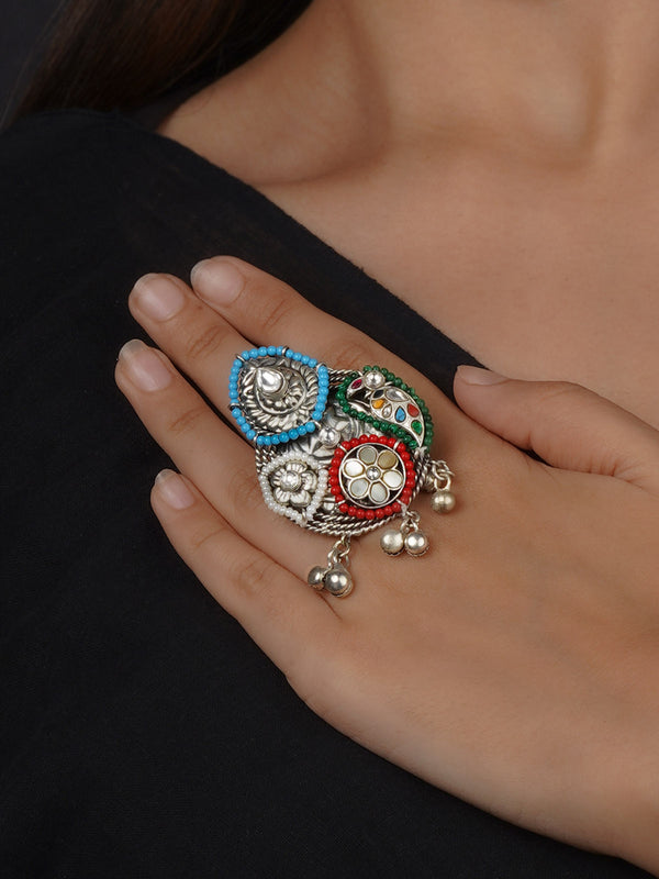 Silver Plated Tribal Ring - EK-SFRNG158