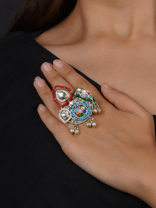 Silver Plated Tribal Ring - EK-SFRNG158