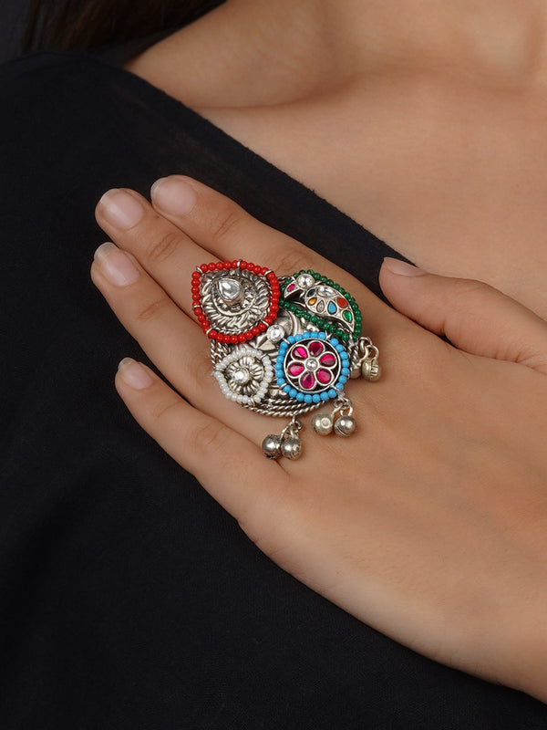 Silver Plated Tribal Ring - EK-SFRNG158