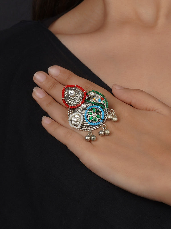 Silver Plated Tribal Ring - EK-SFRNG158