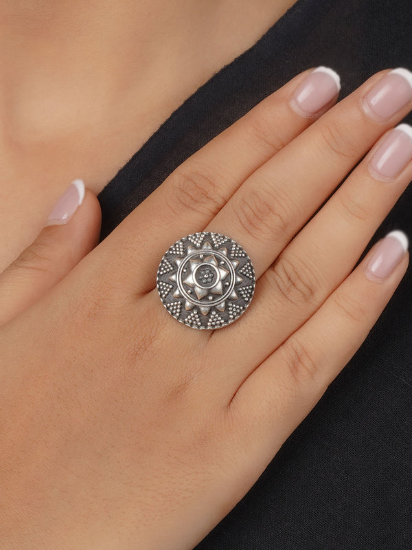 EK-SFRNG169 - Grey Color Tribal Ring