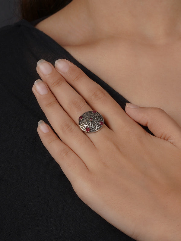 Pink Color Tribal Ring - EK-SFRNG194