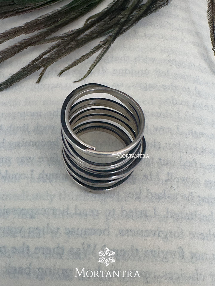 EK-SFRNG88SL925 - Silver Plated Tribal Rings