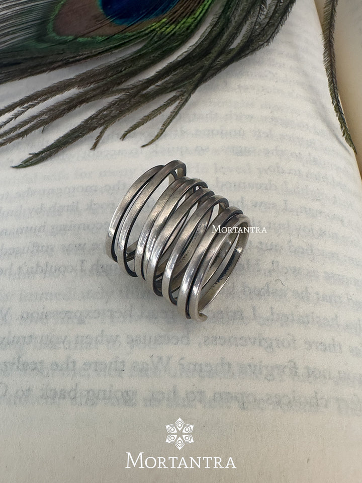 EK-SFRNG88SL925 - Silver Plated Tribal Rings