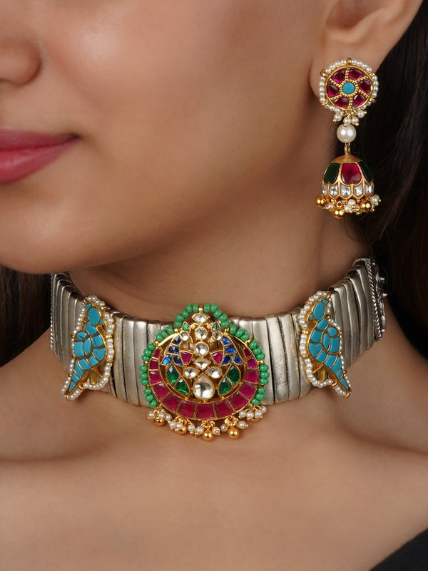 Multicolor Tribal Necklace Set - EK-SFSET151M